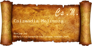 Csizmadia Melissza névjegykártya